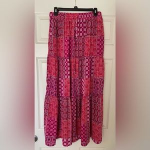 Long, flowy boho maxi skirt with pockets and draw string closure